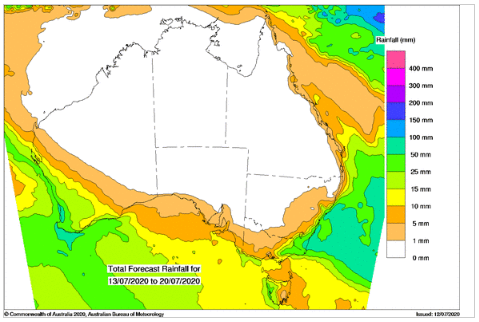 total rainfall forecast australia