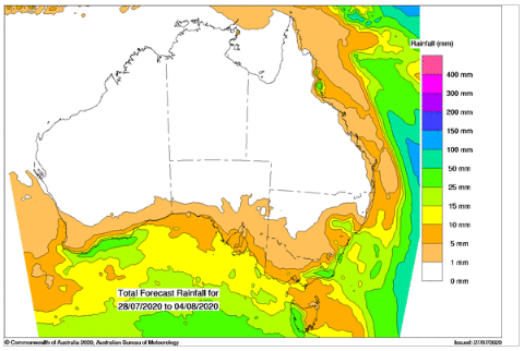 total rainfall forecast australia