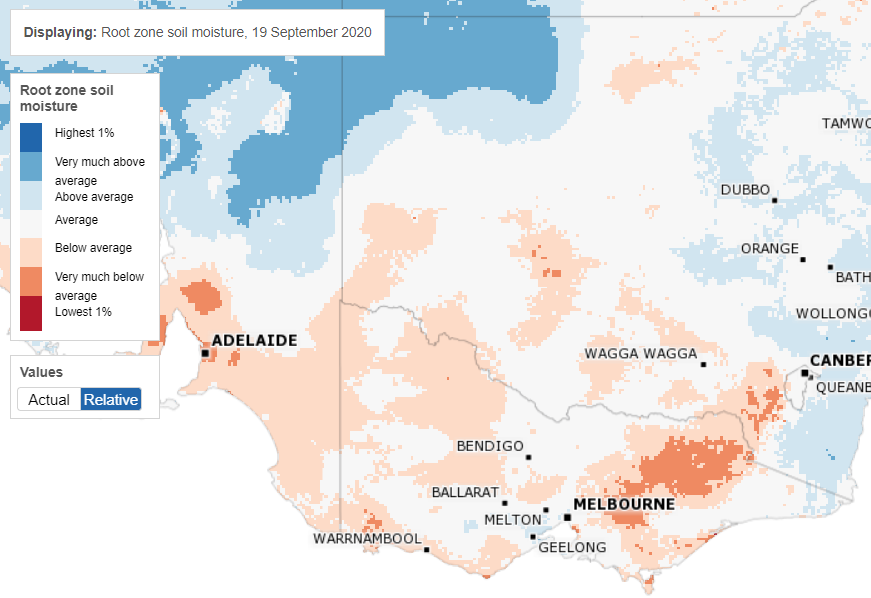 Australian Landscape Water Balance, 19.09.2020
